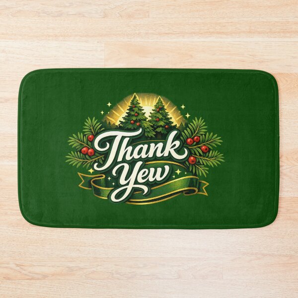 Item preview, Elegant Holiday Thank You Banner Graphic - Golden Christmas Pine & Berries designed and sold by Log77.