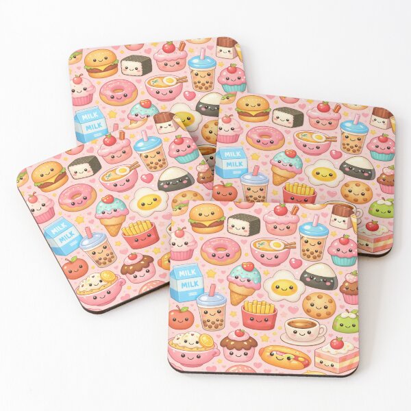 Item preview, Kawaii Food Pattern | Cute Pastel Snacks & Drinks Illustration Aesthetic designed and sold by Aramdesing.