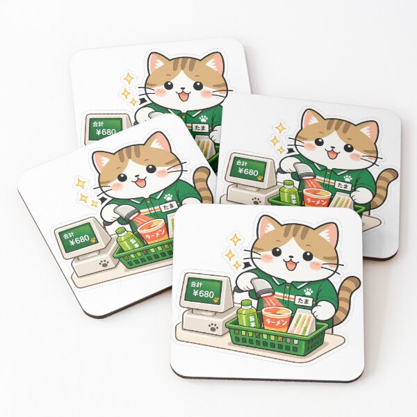 Item preview, Japanese Konbini Cat – Cute Cashier Neko designed and sold by kawaii animal store (in Japan).