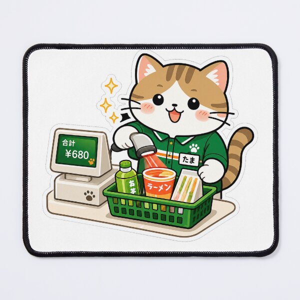 Item preview, Japanese Konbini Cat – Cute Cashier Neko designed and sold by kawaii animal store (in Japan).