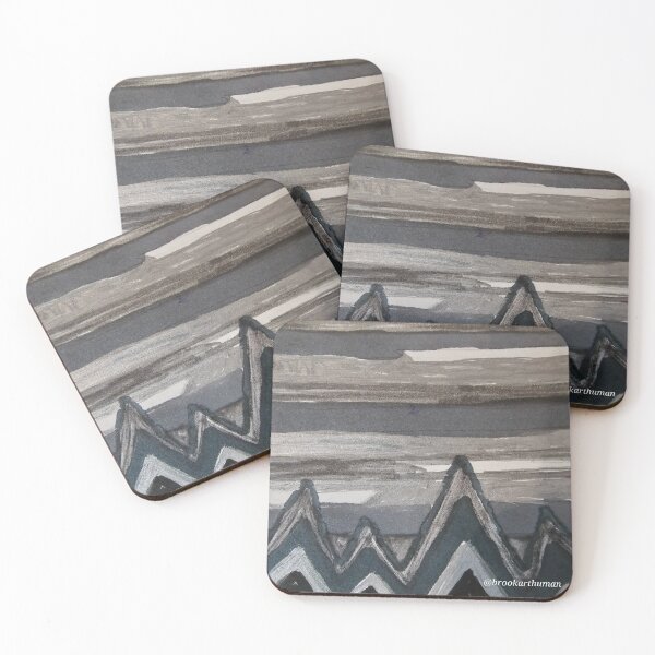 Item preview, Abstract mountain skyline scene greyscale  designed and sold by DancingCreek.