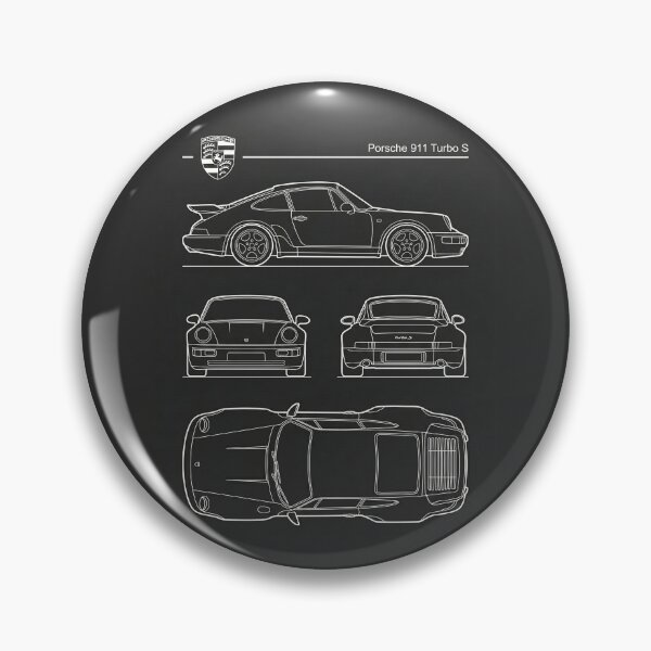 Item preview, Porsche 911 Turbo S 964 Blueprint Classic Supercar Technical Outline designed and sold by Motorline44.