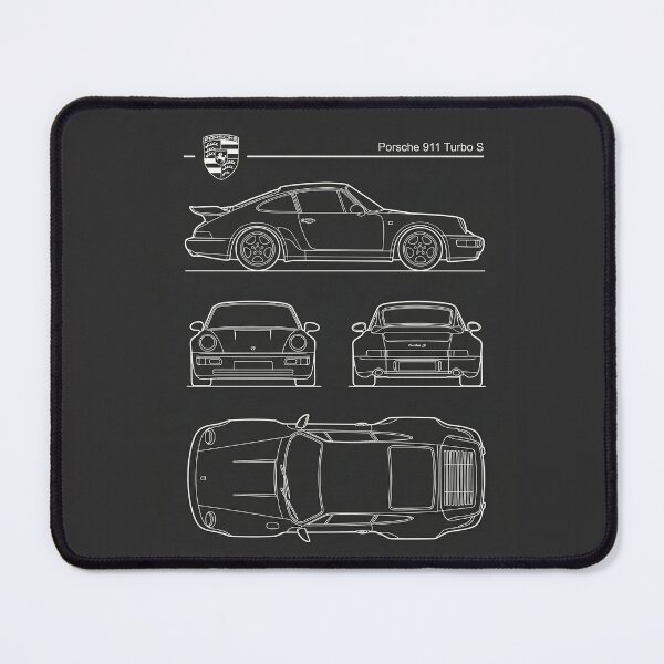 Item preview, Porsche 911 Turbo S 964 Blueprint Classic Supercar Technical Outline designed and sold by Motorline44.