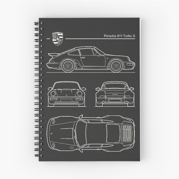Item preview, Porsche 911 Turbo S 964 Blueprint Classic Supercar Technical Outline designed and sold by Motorline44.