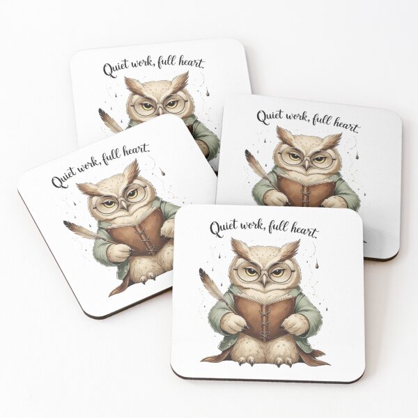 Item preview, Quiet Work Full Heart Dark Academia Owl Writer Gift designed and sold by AQUILAKREO.