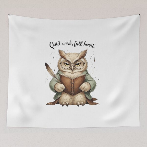 Item preview, Quiet Work Full Heart Dark Academia Owl Writer Gift designed and sold by AQUILAKREO.