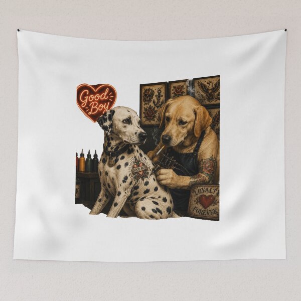 Item preview, Tattoo Dog Art Loyal Good Boy Vintage Pet Design designed and sold by Designs That Speak ✨.