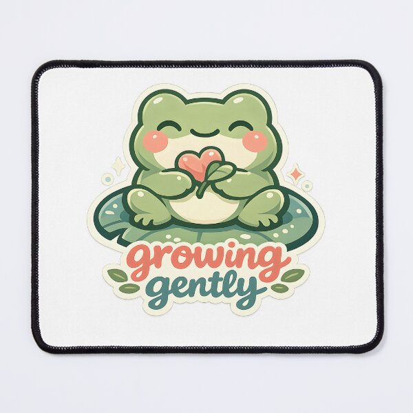 Item preview, Growing Gently Cute Frog Self Care Design designed and sold by Naviora.