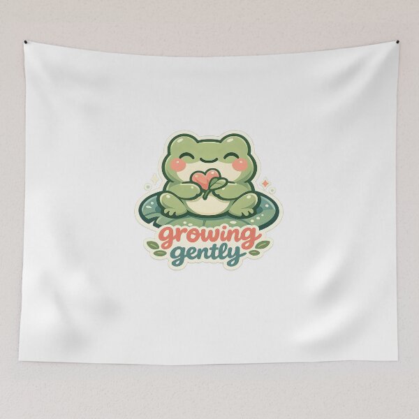 Item preview, Growing Gently Cute Frog Self Care Design designed and sold by Naviora.