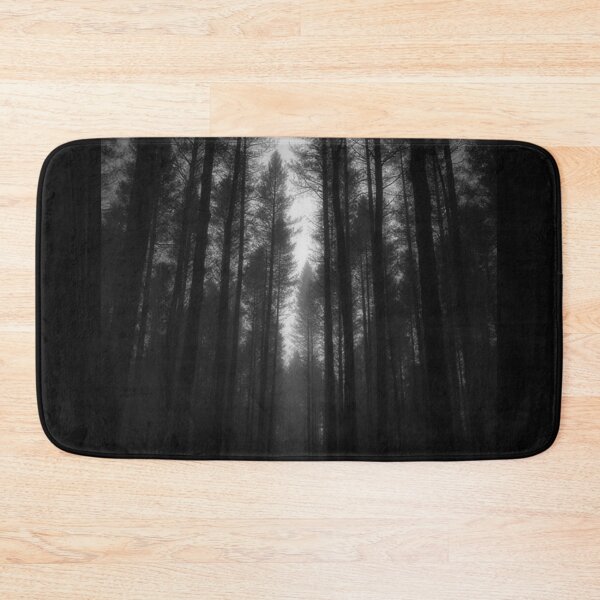 Item preview, Darkness Between the Trunks — Dark Misty Forest Black and White Photography Print Wall Art Poster designed and sold by CunningMaskPrints.