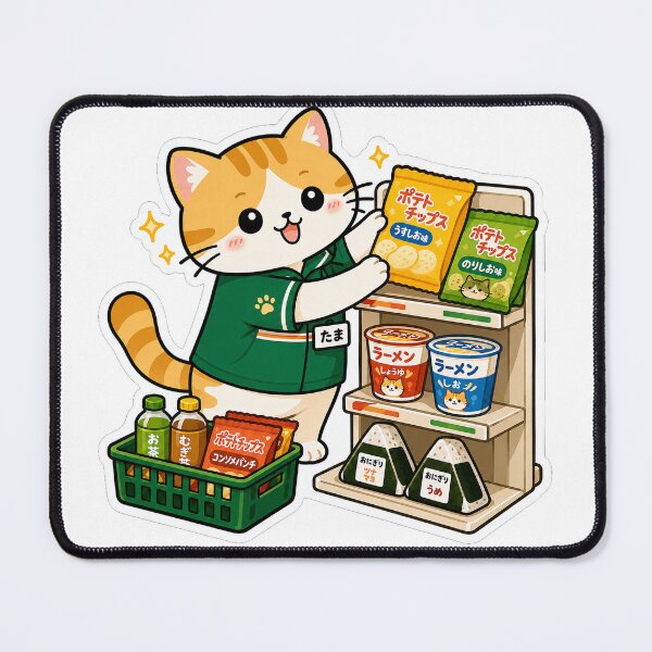 Item preview, Japanese Konbini Cat – Cute Cashier Neko designed and sold by kawaii animal store (in Japan).