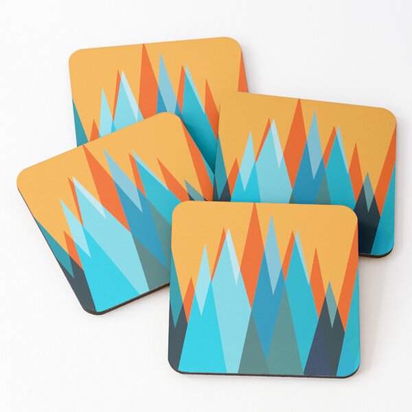 Item preview, Ice Mountain Peaks - Geometric Sunset Landscape Art designed and sold by K Design Store.