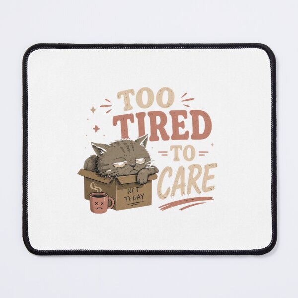 Item preview, Too Tired To Care Cat Shirt | Funny Introvert Cat Meme Vintage Graphic Tee designed and sold by Louliloulita.