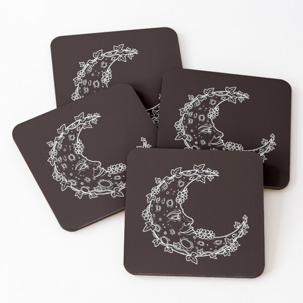 Item preview, Mystical Crescent Moon Face Floral Celestial Gothic Design designed and sold by ArtPer-design.