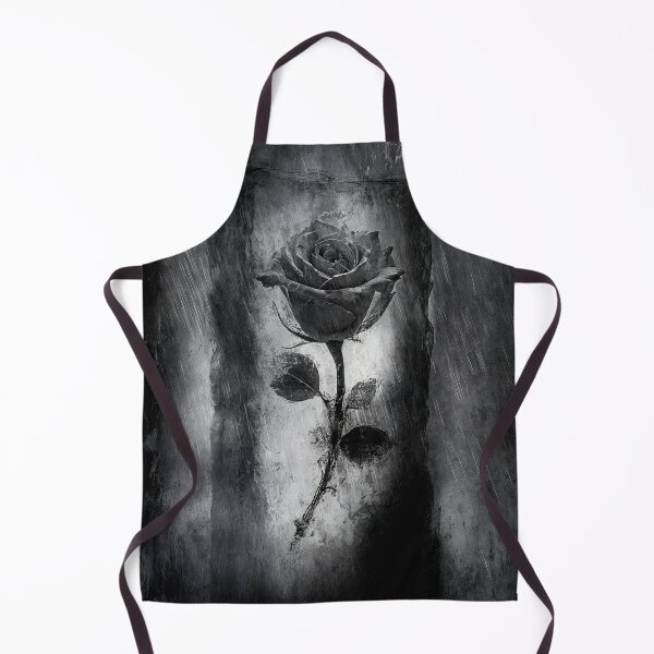 Item preview, Crystal of Sorrow — Dark Gothic Rose in Rain Black and White Art Print Wall Poster designed and sold by CunningMaskPrints.