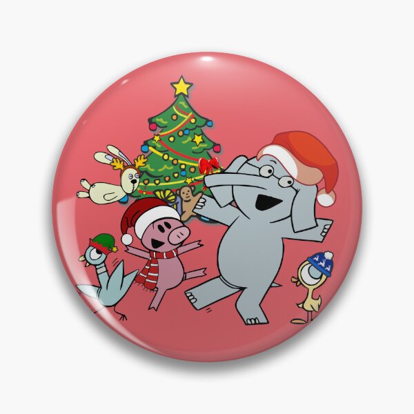 Item preview, Christmas Elephant and Piggie Holiday Fun, Kids Fun Cartoon Design, friend Elephant designed and sold by VectorJoy.