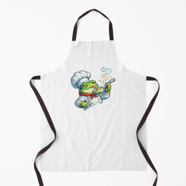 Item preview, Smug Frog Chef in Hat Tasting Soup from Giant Spoon – Bold Vivid Cartoon Illustration designed and sold by OnPointOutfits.