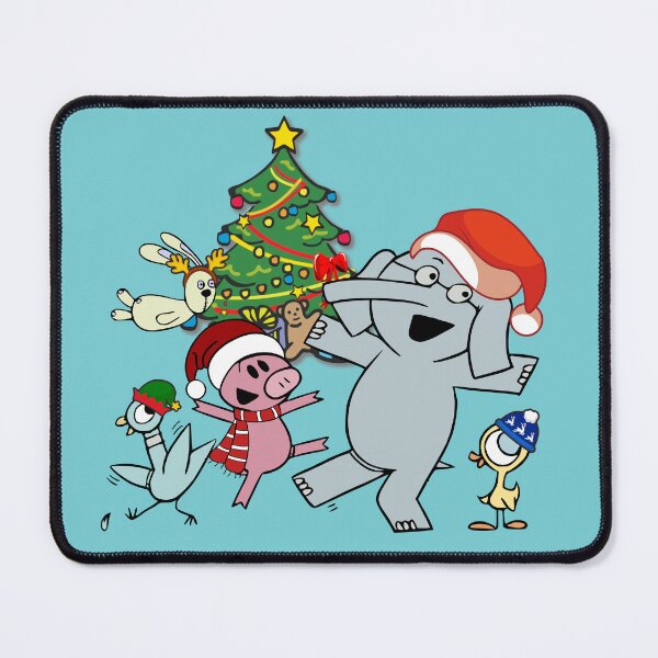 Item preview, Christmas Elephant and Piggie Holiday Fun, Kids Fun Cartoon Design, friend Elephant designed and sold by VectorJoy.