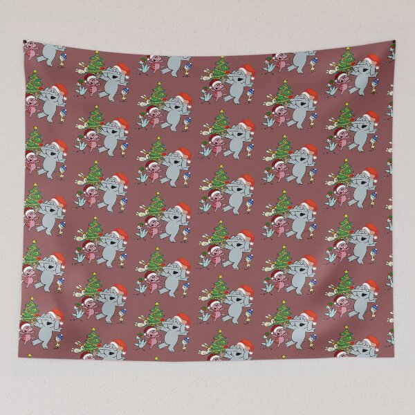 Item preview, Christmas Elephant and Piggie Holiday Fun, Kids Fun Cartoon Design, friend Elephant designed and sold by VectorJoy.