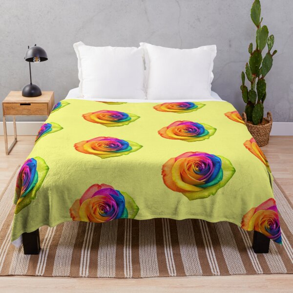 Item preview, Vibrant Rainbow Rose Flower - Colorful Watercolor Floral Nature Art designed and sold by SolutionsArt.