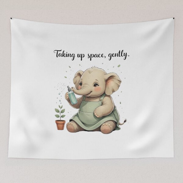 Item preview, Taking Up Space Gently Cottagecore Elephant Plant Lover designed and sold by AQUILAKREO.