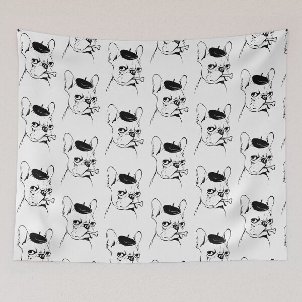 Item preview, French Bulldog Beret Bone Minimalist Art designed and sold by PixelQ.