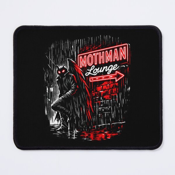 Item preview, Neon Cryptid Nightscape lounge – Retro Mothman Horror Noir designed and sold by SidTastic .