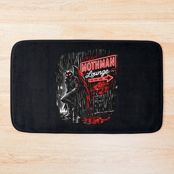 Item preview, Neon Cryptid Nightscape lounge – Retro Mothman Horror Noir designed and sold by SidTastic .