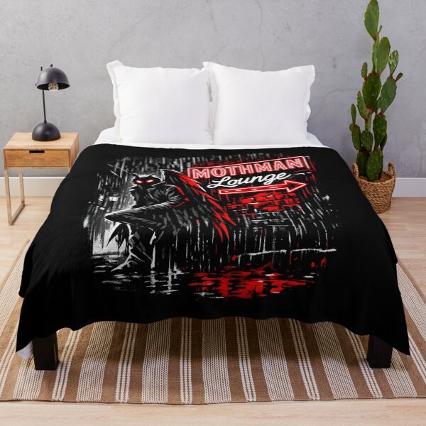 Item preview, Neon Cryptid Nightscape lounge – Retro Mothman Horror Noir designed and sold by SidTastic .