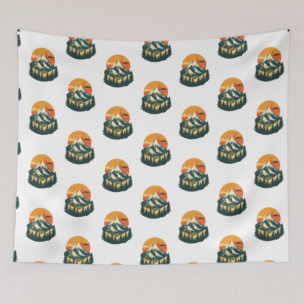 Item preview, Vintage Outdoor Adventure Mountain Sunset Graphic designed and sold by MarWachaN.