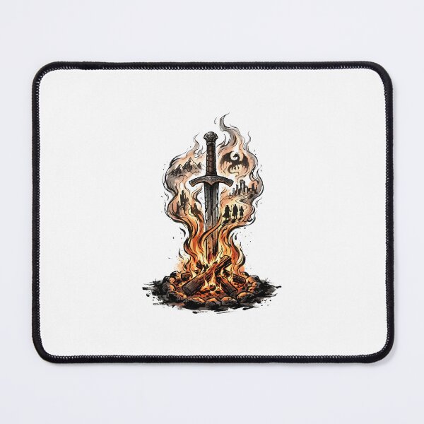 Item preview, Flaming Sword Dragon Quest Fantasy RPG Art designed and sold by Fenay Designs.
