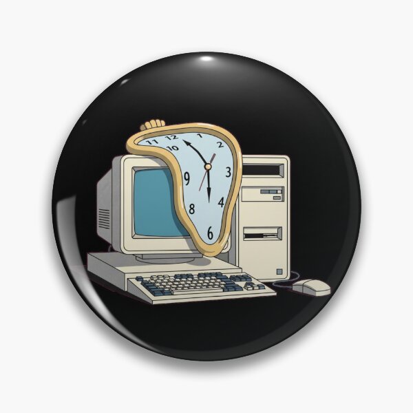 Item preview, Surreal Melting Time Retro Computer designed and sold by MarVan-Prints.