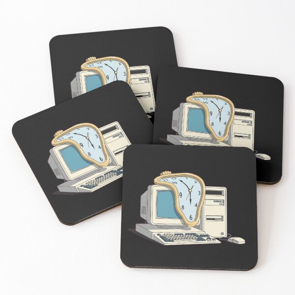 Item preview, Surreal Melting Time Retro Computer designed and sold by MarVan-Prints.