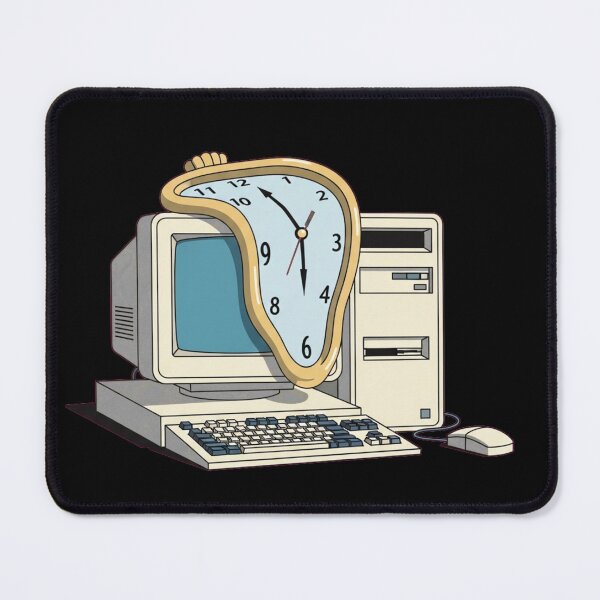 Item preview, Surreal Melting Time Retro Computer designed and sold by MarVan-Prints.