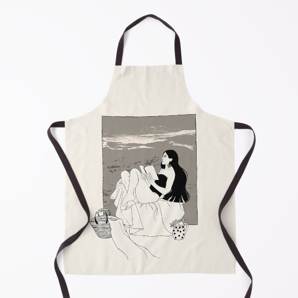 Item preview, Girl Reading Book on the Beach designed and sold by Grin Katalina Floral Patterns & Cozy Art.