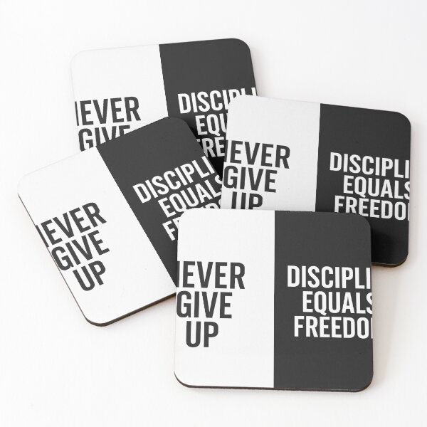 Item preview, Never Give Up – Discipline Equals Freedom | Motivational Typography Design designed and sold by MAStrends.