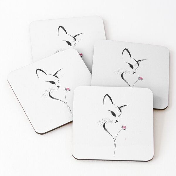 Item preview, Cat Memorial Rose Minimalist Pet Loss Art designed and sold by PixelQ.