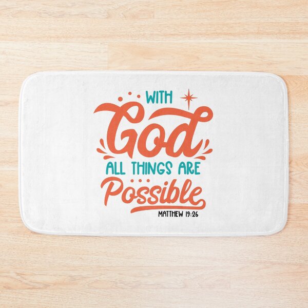 Item preview, God With All Things Are Possible Christian Faith Inspirational Typography T-Shirt, sticker and mug design  designed and sold by Billium Halder.