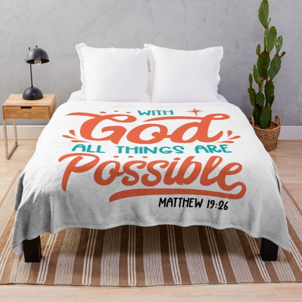 Item preview, God With All Things Are Possible Christian Faith Inspirational Typography T-Shirt, sticker and mug design  designed and sold by Billium Halder.