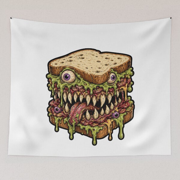 Item preview, Evil Sandwich Monster Horror Slime Creepy Food Humor designed and sold by BornBorn.