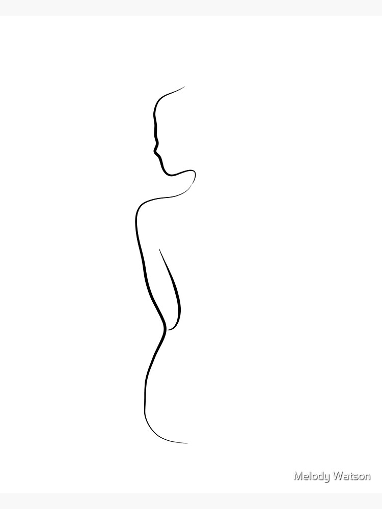 "Woman Silhouette Line Drawing - Ava Begins" Sticker by Odyanne | Redbubble