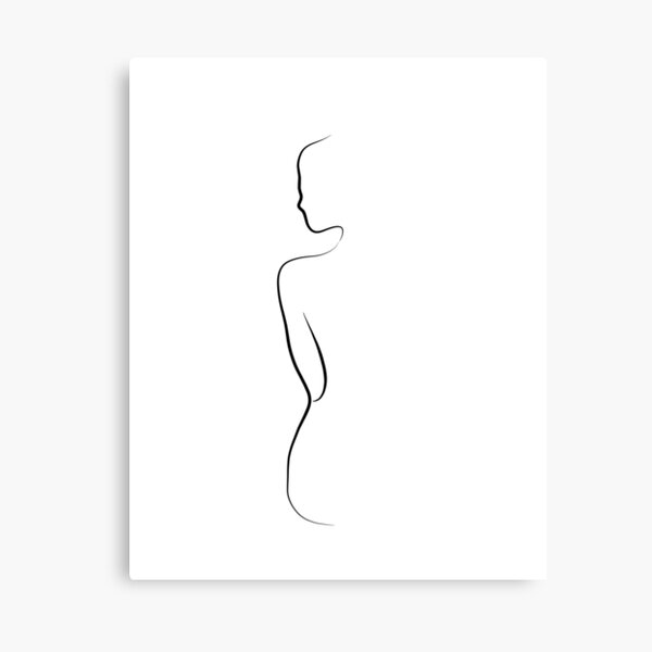 Woman Silhouette Line Drawing Ava Begins Canvas Print By Odyanne Redbubble