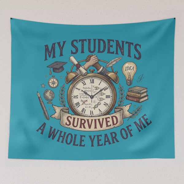 Item preview, My Students Survived: Funny Teacher Gift Design designed and sold by By Dana Studio.