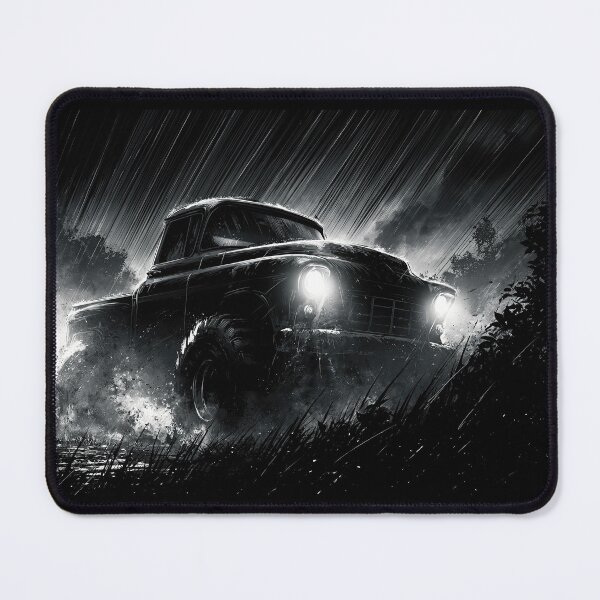 Item preview, Black and White Truck in Heavy Rain designed and sold by Piotrek0001.
