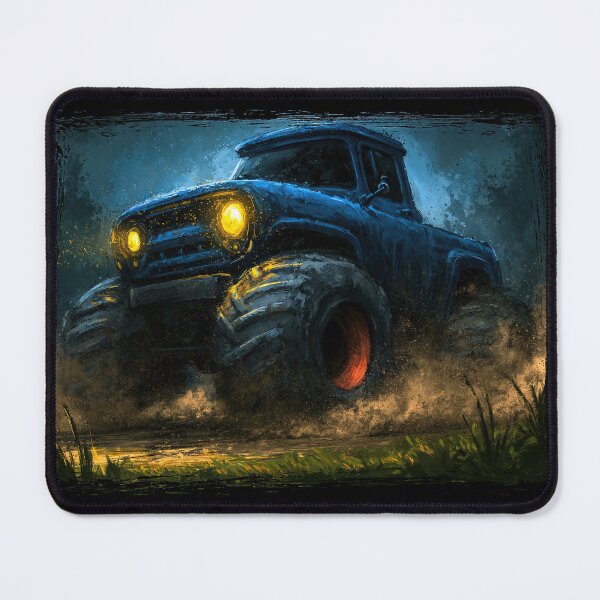Item preview, Blue Monster Truck in Muddy Night Forest designed and sold by Piotrek0001.