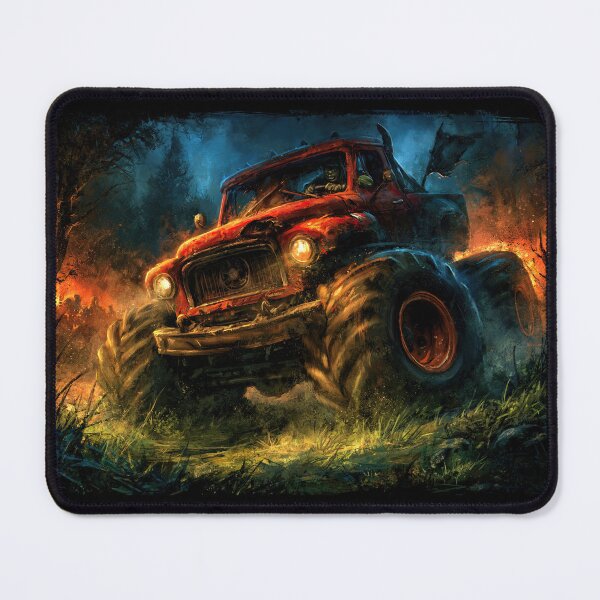 Item preview, Red 4x4 Truck Mud Bogging in Fire Light designed and sold by Piotrek0001.