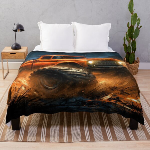 Item preview, Orange Truck Drifting in Dust at Night designed and sold by Piotrek0001.