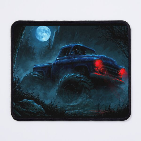 Item preview, Blue Truck Under Full Moon Forest Light designed and sold by Piotrek0001.