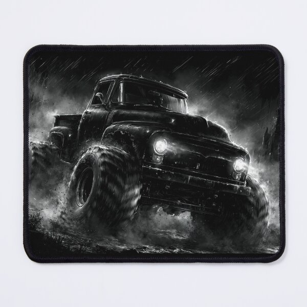 Item preview, Black and White Monster Truck in Dust Storm designed and sold by Piotrek0001.