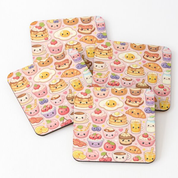 Item preview, Kawaii food pattern breakfast Cute Pastel Morning Food Illustration designed and sold by Aramdesing.